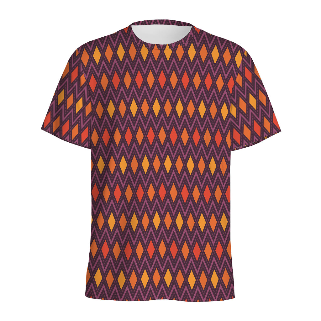 Halloween Diamond Shape Pattern Print Men's Sports T-Shirt