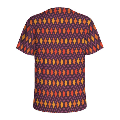 Halloween Diamond Shape Pattern Print Men's Sports T-Shirt