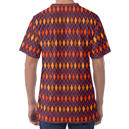 Halloween Diamond Shape Pattern Print Men's Velvet T-Shirt