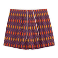 Halloween Diamond Shape Pattern Print Mesh Shorts