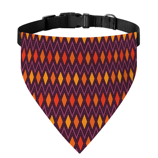Halloween Diamond Shape Pattern Print Over The Collar Dog Bandana