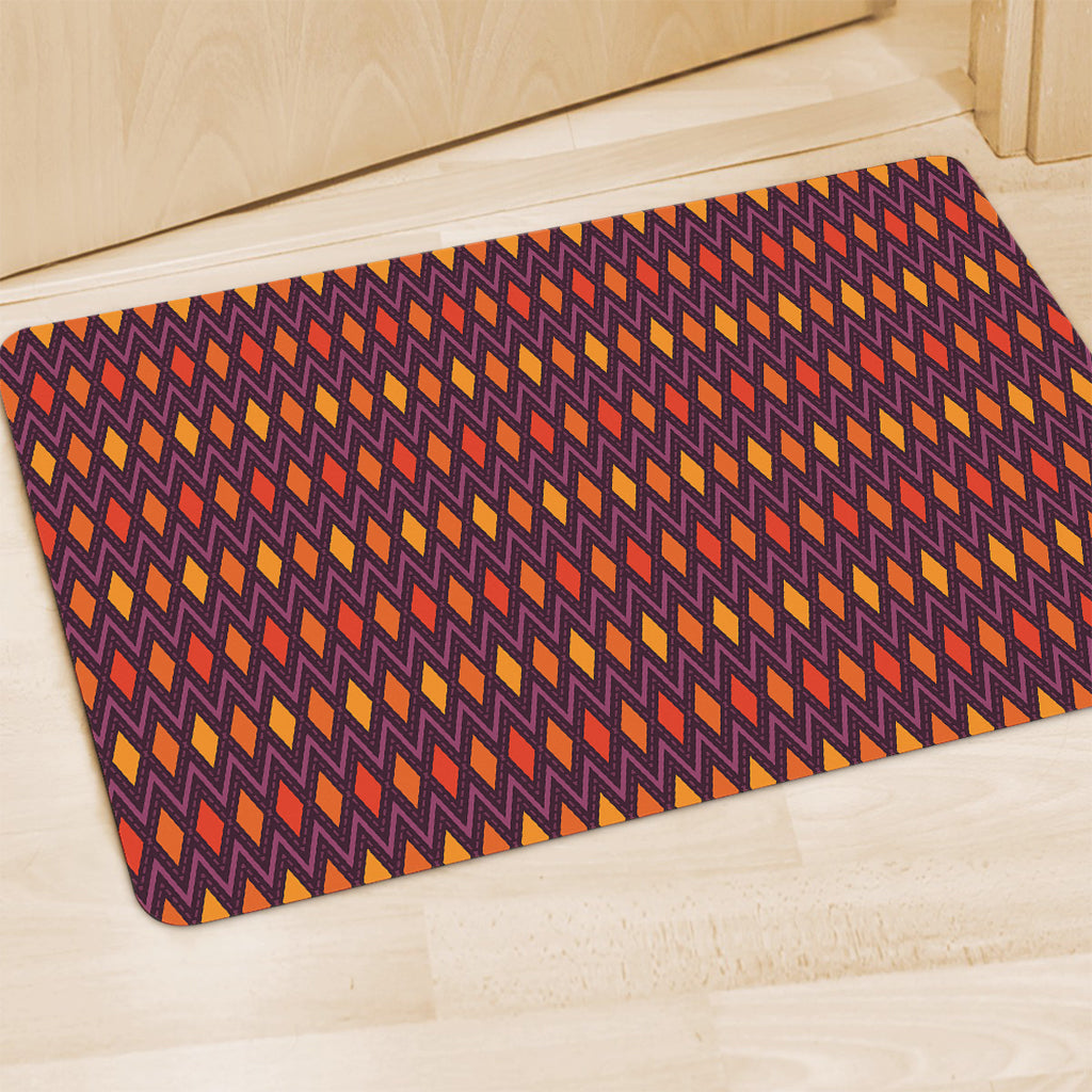 Halloween Diamond Shape Pattern Print Polyester Doormat