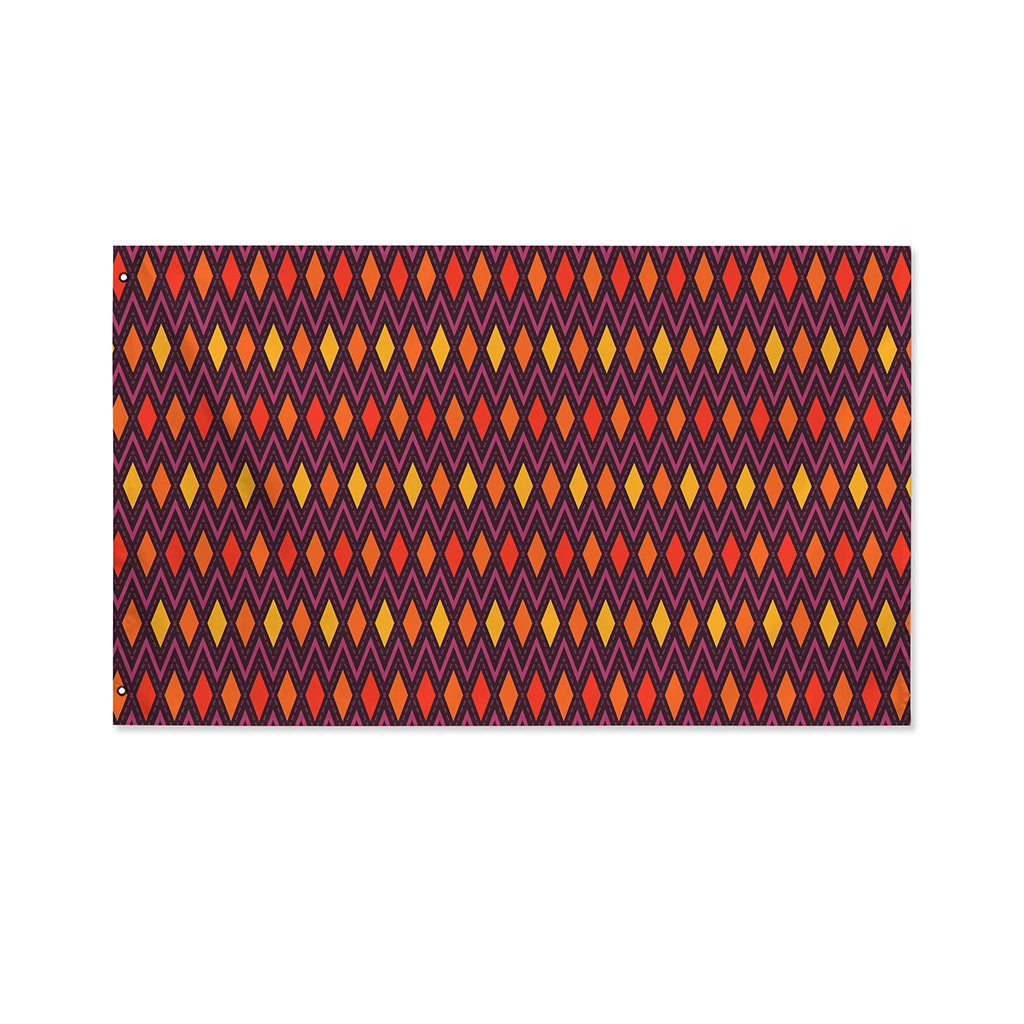 Halloween Diamond Shape Pattern Print Polyester Flag