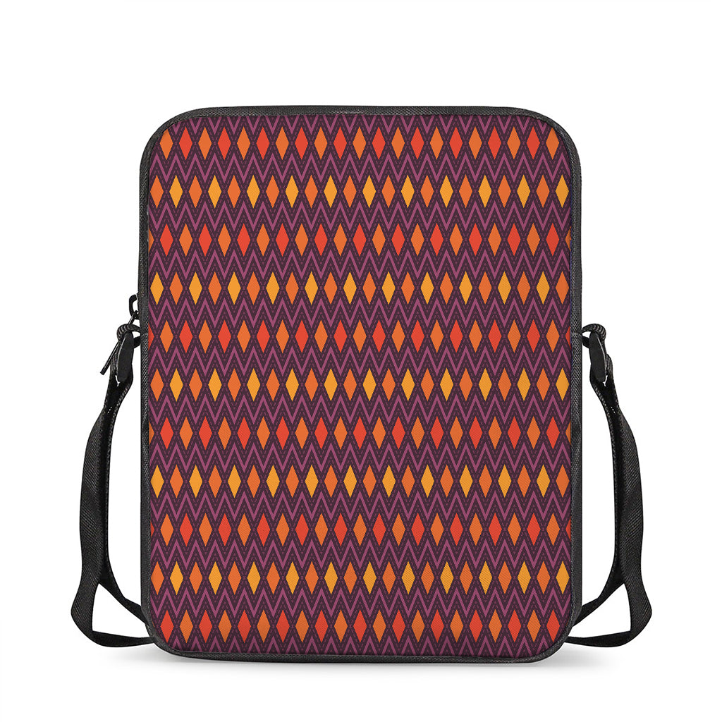 Halloween Diamond Shape Pattern Print Rectangular Crossbody Bag