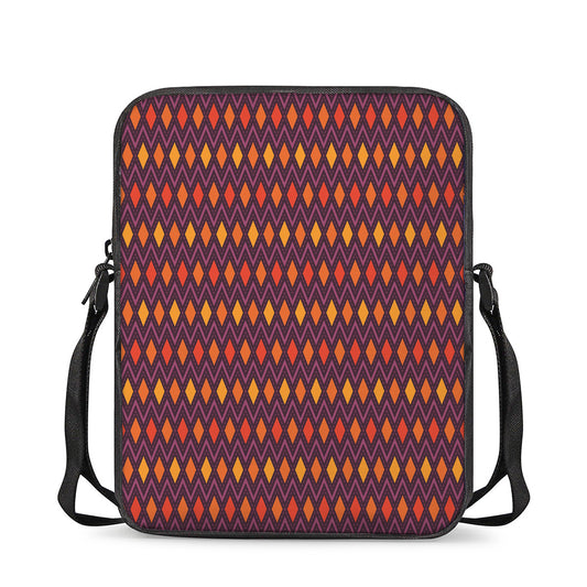 Halloween Diamond Shape Pattern Print Rectangular Crossbody Bag