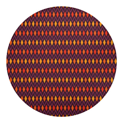 Halloween Diamond Shape Pattern Print Round Blanket