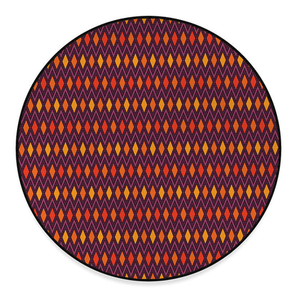 Halloween Diamond Shape Pattern Print Round Floor Mat