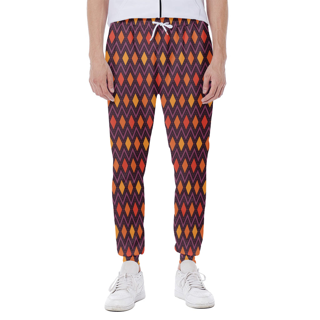 Halloween Diamond Shape Pattern Print Scuba Joggers