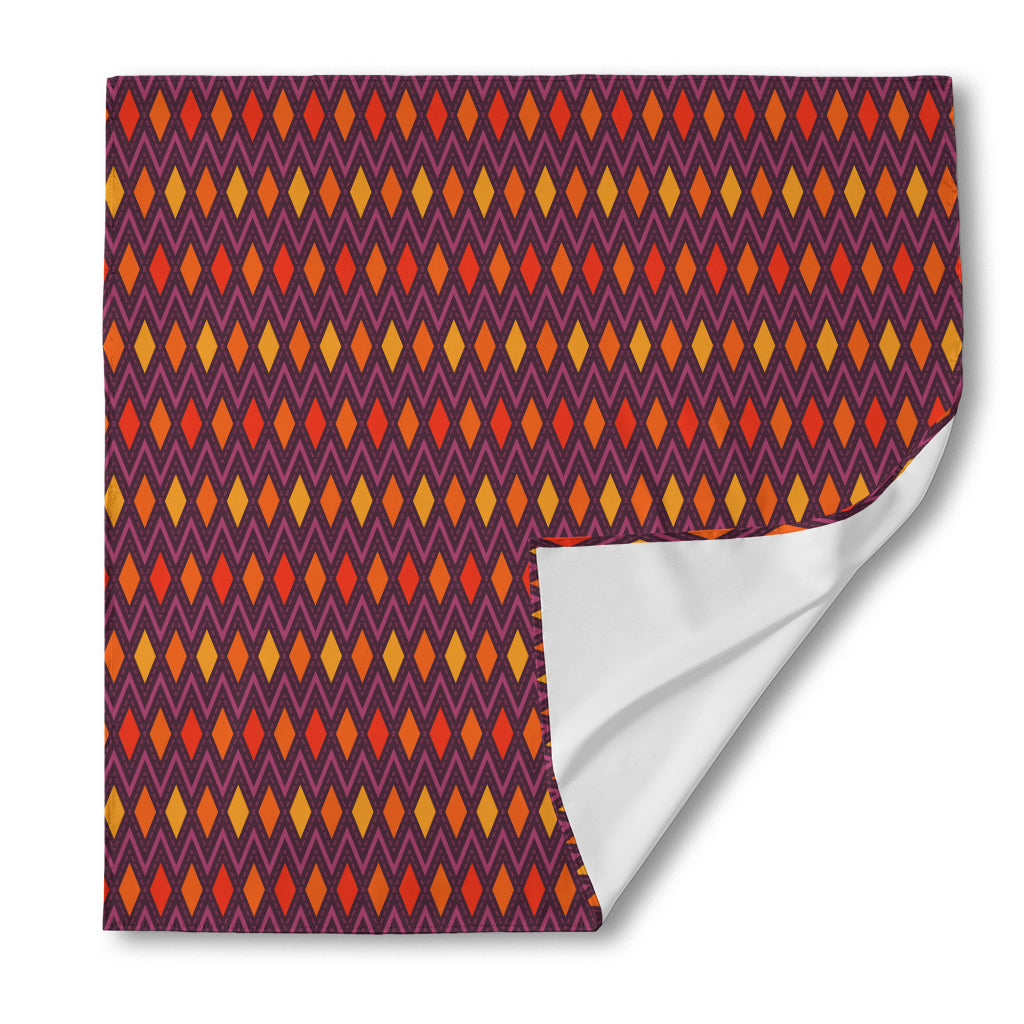 Halloween Diamond Shape Pattern Print Silk Bandana