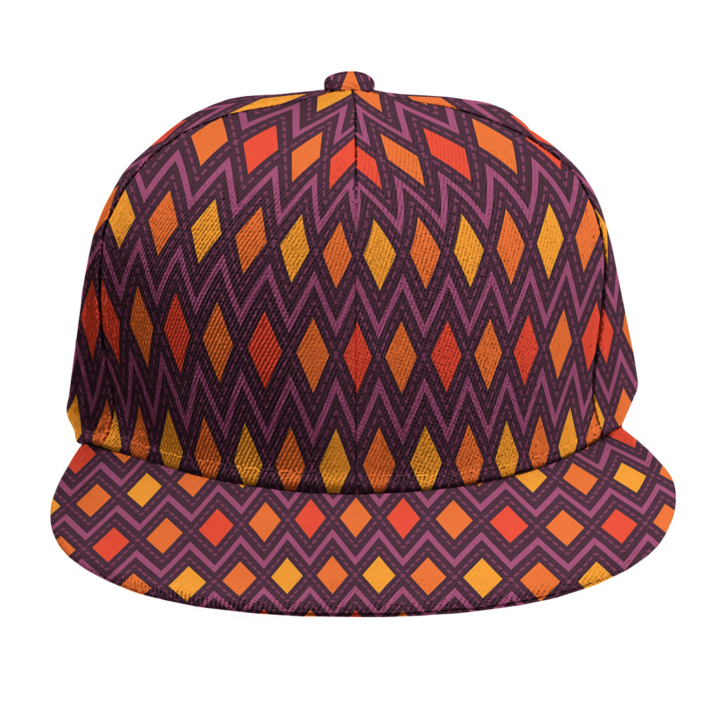 Halloween Diamond Shape Pattern Print Snapback Cap
