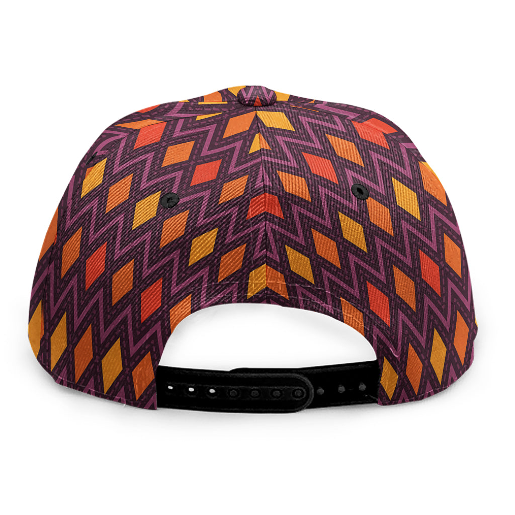 Halloween Diamond Shape Pattern Print Snapback Cap