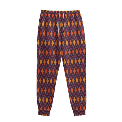 Halloween Diamond Shape Pattern Print Sweatpants