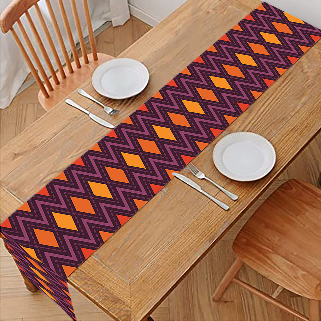 Halloween Diamond Shape Pattern Print Table Runner