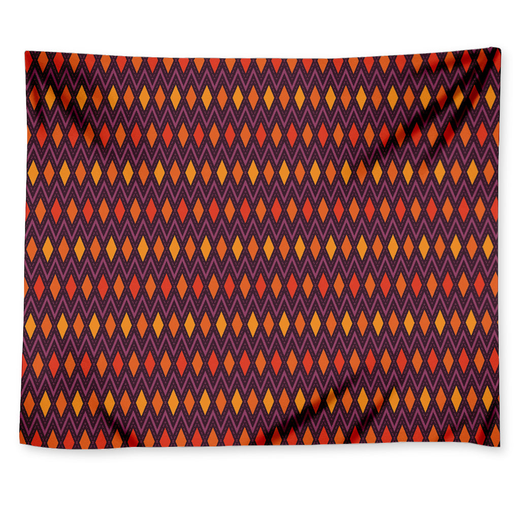 Halloween Diamond Shape Pattern Print Tapestry