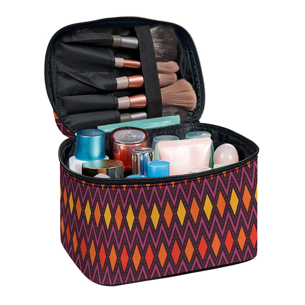 Halloween Diamond Shape Pattern Print Travel Makeup Bag