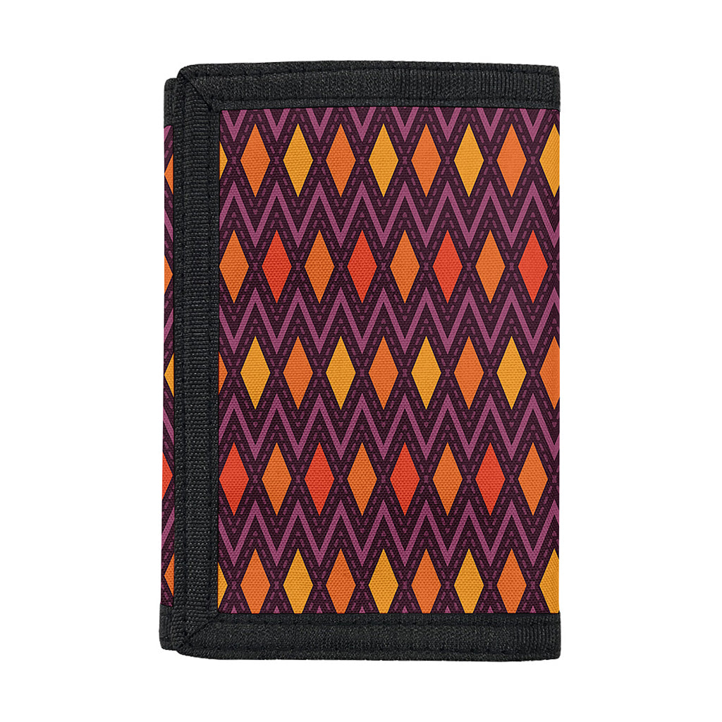 Halloween Diamond Shape Pattern Print Trifold Wallet
