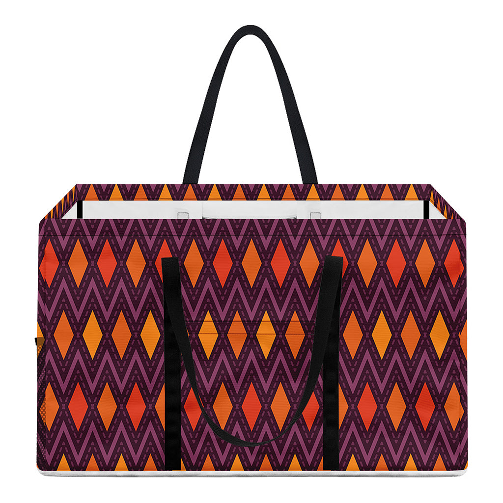 Halloween Diamond Shape Pattern Print Utility Tote Bag