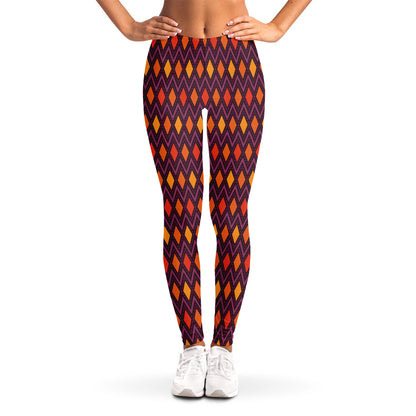 Halloween Diamond Shape Pattern Print Women's Leggings
