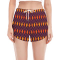 Halloween Diamond Shape Pattern Print Women's Split Running Shorts