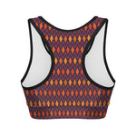 Halloween Diamond Shape Pattern Print Women's Sports Bra