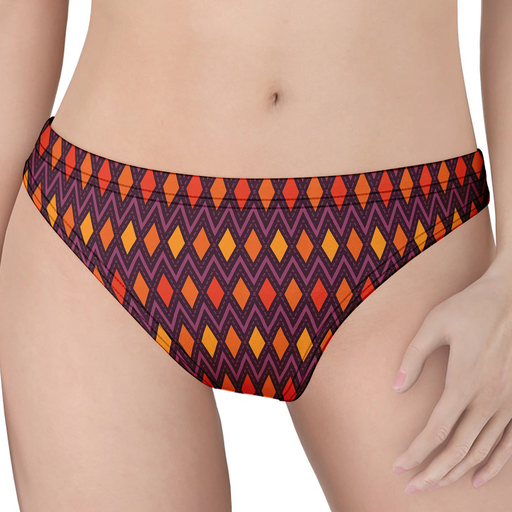 Halloween Diamond Shape Pattern Print Women's Thong