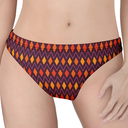 Halloween Diamond Shape Pattern Print Women's Thong