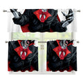 Halloween Evil Vampire Print 3 Piece Kitchen Curtains