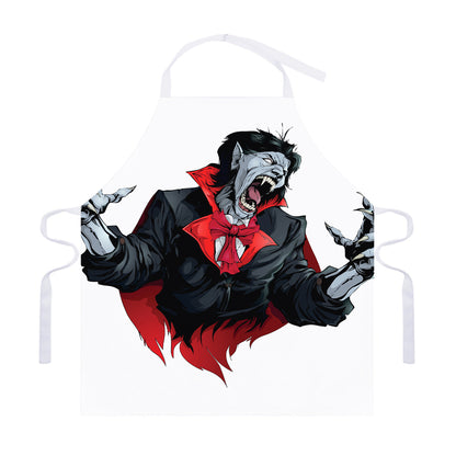 Halloween Evil Vampire Print Adjustable Apron