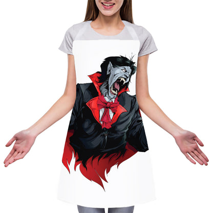 Halloween Evil Vampire Print Adjustable Apron