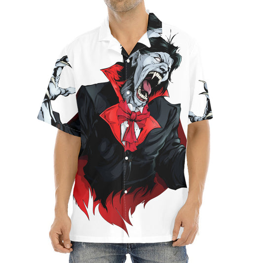 Halloween Evil Vampire Print Aloha Shirt