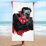 Halloween Evil Vampire Print Beach Towel