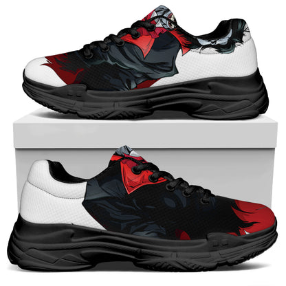 Halloween Evil Vampire Print Black Chunky Shoes