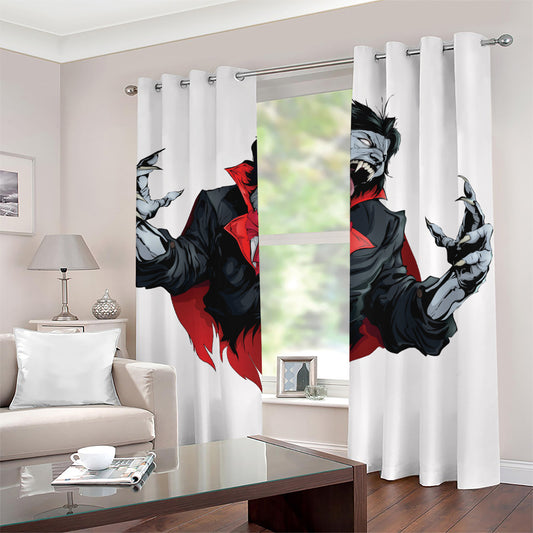 Halloween Evil Vampire Print Blackout Grommet Curtains