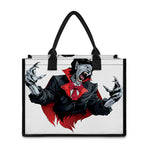 Halloween Evil Vampire Print Canvas Tote Bag