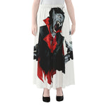Halloween Evil Vampire Print Chiffon Maxi Skirt