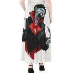 Halloween Evil Vampire Print Chiffon Maxi Skirt