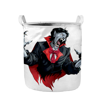 Halloween Evil Vampire Print Collapsible Laundry Basket