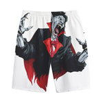 Halloween Evil Vampire Print Cotton Shorts