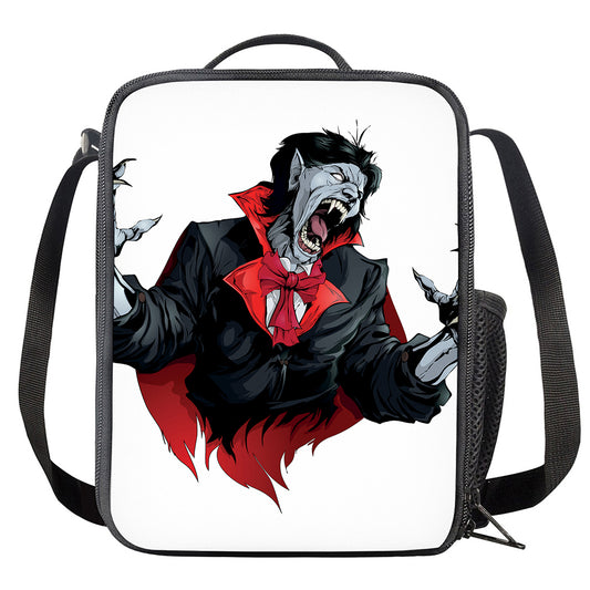 Halloween Evil Vampire Print Crossbody Lunch Bag