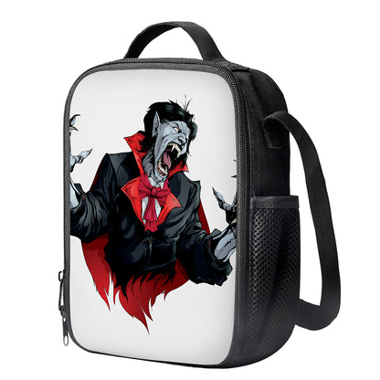 Halloween Evil Vampire Print Crossbody Lunch Bag