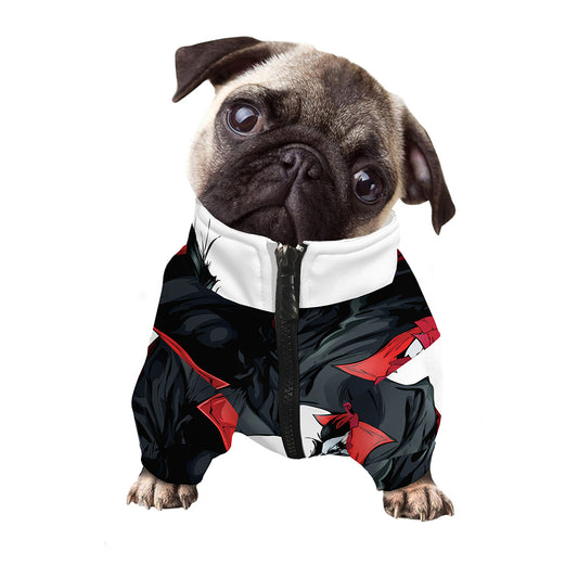 Halloween Evil Vampire Print Dog Zip Up Jacket
