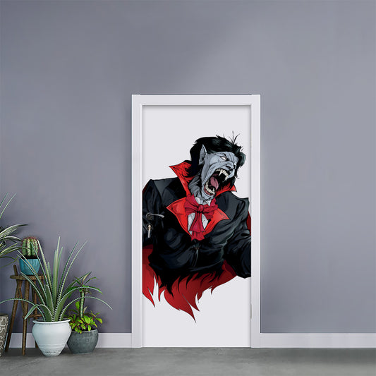 Halloween Evil Vampire Print Door Sticker