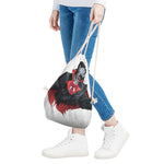 Halloween Evil Vampire Print Drawstring Bag
