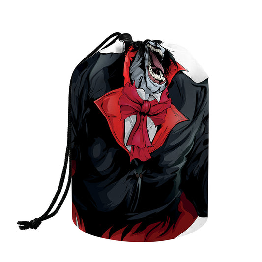 Halloween Evil Vampire Print Drawstring Makeup Bag
