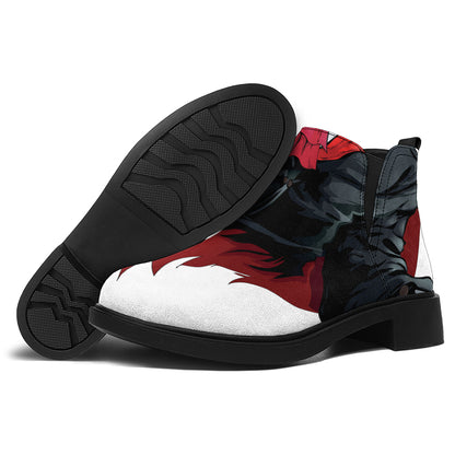 Halloween Evil Vampire Print Flat Ankle Boots