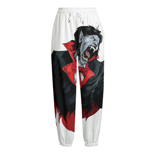 Halloween Evil Vampire Print Fleece Lined Knit Pants