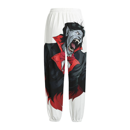 Halloween Evil Vampire Print Fleece Lined Knit Pants