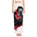 Halloween Evil Vampire Print High Slit Maxi Skirt