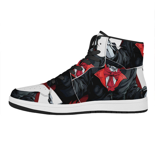 Halloween Evil Vampire Print High Top Leather Sneakers