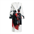 Halloween Evil Vampire Print Hooded Bathrobe